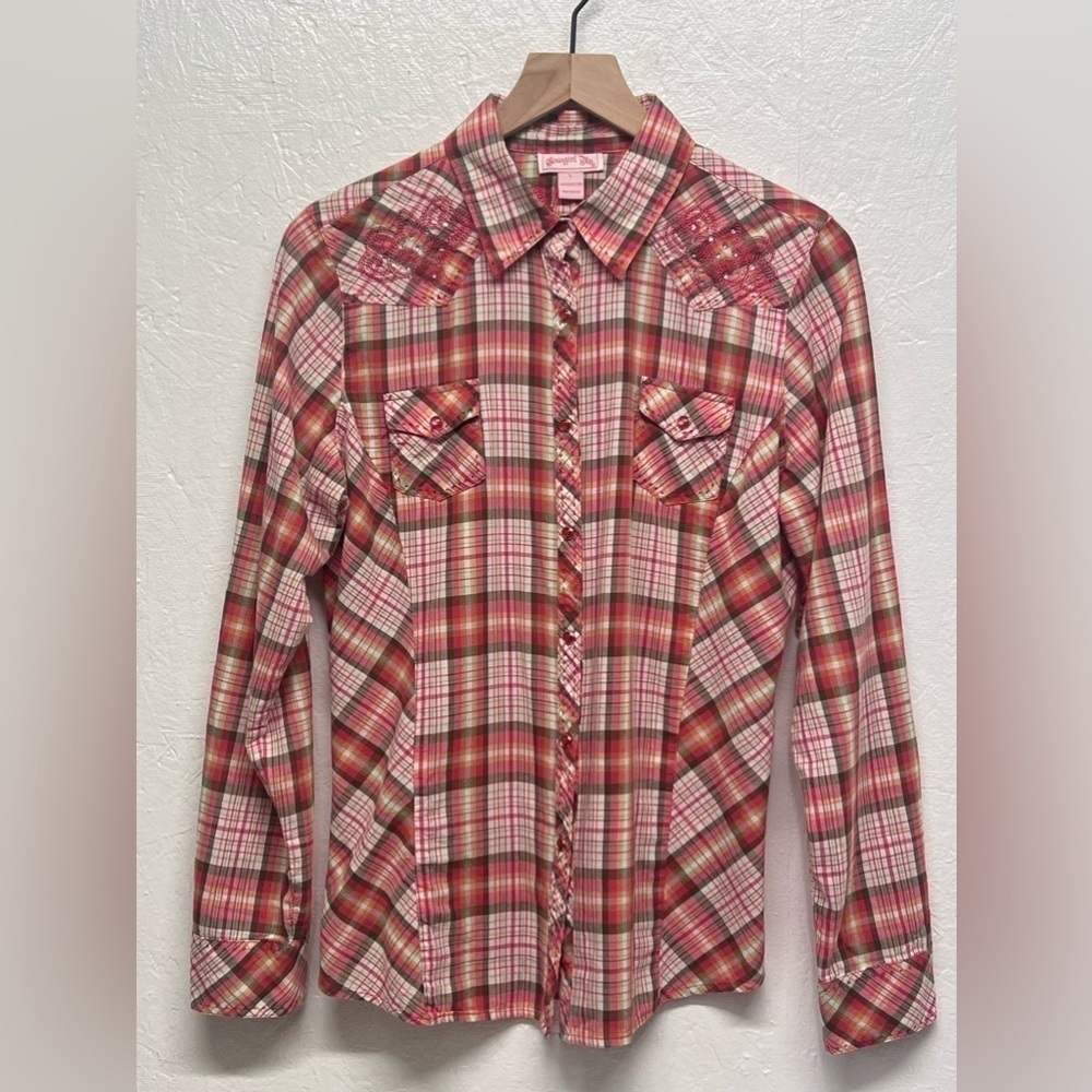 Women’s Cowgirl Western Long Sleeve Snap Front Shirt - L